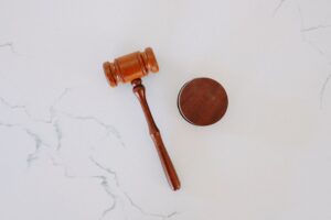 A gavel used in courts. 